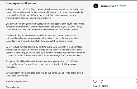 berat albayrak instagram